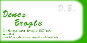 denes brogle business card